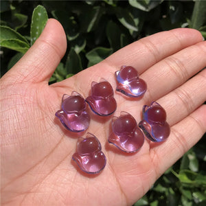 Amethyst Fox Pendant Crystal Carved Animal Figurine Gift Jewelry For Women