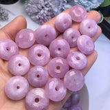Natural Kunzite Donut Stone for Jewelry Making