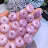 Natural Kunzite Donut Stone for Jewelry Making