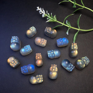 Labradorite Gray Moonstone Pixiu Animal Figurine Gift