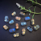Labradorite Gray Moonstone Pixiu Animal Figurine Gift