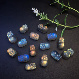 Labradorite Gray Moonstone Pixiu Animal Figurine Gift