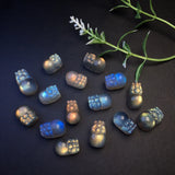 Labradorite Gray Moonstone Pixiu Animal Figurine Gift