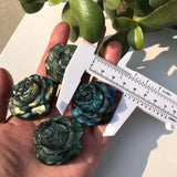 Labradorite Rose Flower Crystal Carved Home Decoration Housewarming Gift
