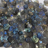 Labradorite Rose Flower DIY Earring Pendant Ring Crystal Gift Jewelry