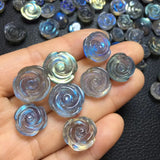 Labradorite Rose Flower DIY Earring Pendant Ring Crystal Gift Jewelry