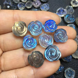 Labradorite Rose Flower DIY Earring Pendant Ring Crystal Gift Jewelry