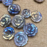 Labradorite Rose Flower Jewelry Making Pendant Bracelet Crystal Gift