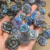 Labradorite Rose Flower Jewelry Making Pendant Bracelet Crystal Gift