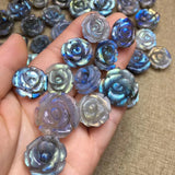 Labradorite Rose Flower Jewelry Making Pendant Bracelet Crystal Gift
