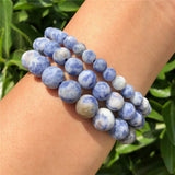 Fengbaowu Matte Sodalite Bracelet Crystal Reiki Healing Jewelry Gift