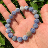 Fengbaowu Matte Sodalite Bracelet Crystal Reiki Healing Jewelry Gift