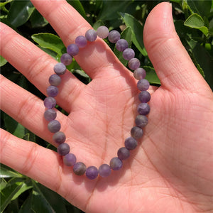 Natural Stone Matte Dream Amethyst Bracelet Crystal Jewelry