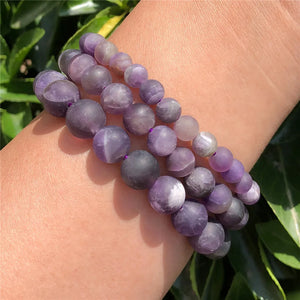 Natural Stone Matte Dream Amethyst Bracelet Crystal Jewelry