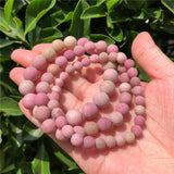 1 Pc Red Rhodonite Serpenggiante Matte Stone Bracelet Crystal Reiki Healing