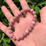 1 Pc Red Rhodonite Serpenggiante Matte Stone Bracelet Crystal Reiki Healing