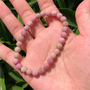 1 Pc Red Rhodonite Serpenggiante Matte Stone Bracelet Crystal Reiki Healing