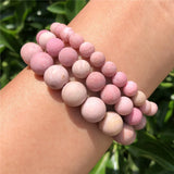 1 Pc Red Rhodonite Serpenggiante Matte Stone Bracelet Crystal Reiki Healing