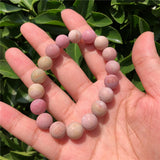 1 Pc Red Rhodonite Serpenggiante Matte Stone Bracelet Crystal Reiki Healing