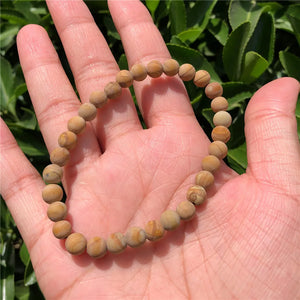 Natural Stone Matte Yellow Serpenggiante Bracelet Round Bead Crystal