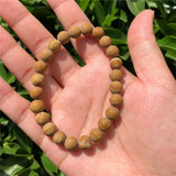 Natural Stone Matte Yellow Serpenggiante Bracelet Round Bead Crystal