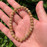 Natural Stone Matte Yellow Serpenggiante Bracelet Round Bead Crystal