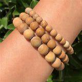 Natural Stone Matte Yellow Serpenggiante Bracelet Round Bead Crystal