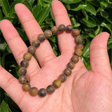 Fengbaowu Natural Stone Matte Yellow Tiger Eye Bracelet Reiki Healing Jewelry