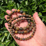 Fengbaowu Natural Stone Matte Yellow Tiger Eye Bracelet Reiki Healing Jewelry