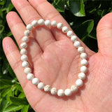Fengbaowu Natural Stone Howlite Magnesite Bracelet Reiki Healing Jewelry