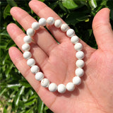Fengbaowu Natural Stone Howlite Magnesite Bracelet Reiki Healing Jewelry
