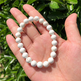 Fengbaowu Natural Stone Howlite Magnesite Bracelet Reiki Healing Jewelry