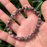 Fengbaowu Plum Blossom Tourmaline Bracelet Round Bead Crystal Reiki Healing