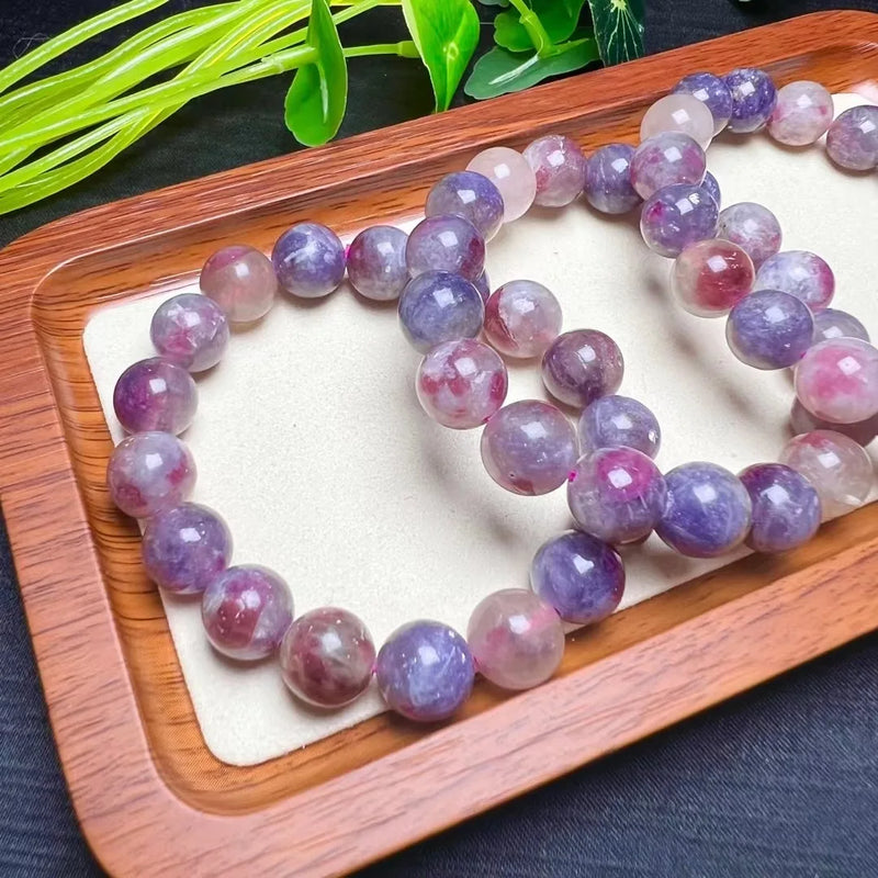 Fengbaowu Plum Blossom Tourmaline Bracelet Natural Crystal Reiki Healing Jewelry