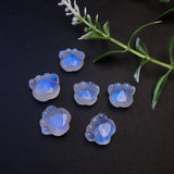 Rainbow Moonstone Cat Paw Pendant Crystal Reiki Healing Jewelry
