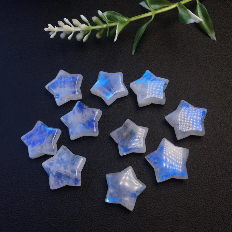 Natural Stone Rainbow Moonstone Star Jewelry Making For Pendant Bracelet Earring