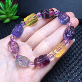 Rainbow Fluorite Pixiu Bracelet Crystal Healing Jewelry