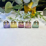 Rainbow Fluorite Bag Pendant Natural Stone Crystal Jewelry