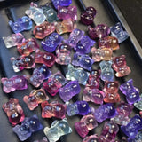 Natural Stone Rainbow Fluorite Bear Pendant Crystal Reiki Healing Gift