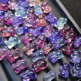 Natural Stone Rainbow Fluorite Bear Pendant Crystal Reiki Healing Gift