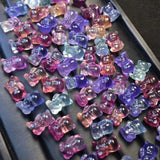 Natural Stone Rainbow Fluorite Bear Pendant Crystal Reiki Healing Gift