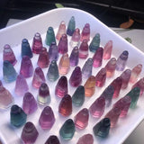 Natural Stone Rainbow Fluorite Wenchang Pagoda Tower for Jewelry Making