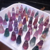 Natural Stone Rainbow Fluorite Wenchang Pagoda Tower for Jewelry Making