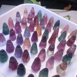 Natural Stone Rainbow Fluorite Wenchang Pagoda Tower for Jewelry Making