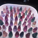 Natural Stone Rainbow Fluorite Wenchang Pagoda Tower for Jewelry Making