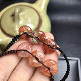 Red Hematoid Quartz Donut Woven Bracelet Jewelry