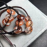 Red Hematoid Quartz Donut Woven Bracelet Jewelry