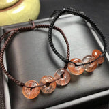 Red Hematoid Quartz Donut Woven Bracelet Jewelry