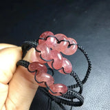 Red Strawberry Quartz Donut Woven Bracelet Jewelry Gift Women