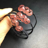 Red Strawberry Quartz Donut Woven Bracelet Jewelry Gift Women